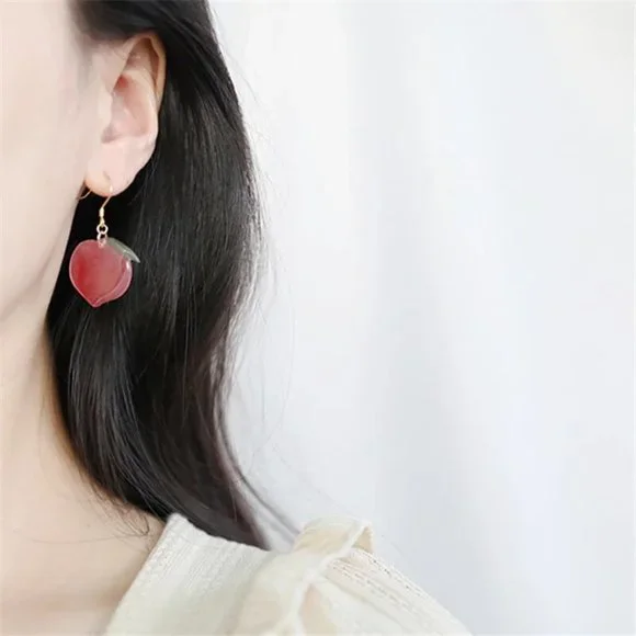 🍑Brand New Luscious Peach Contemporary Womens Earrings - Picture 6 of 7